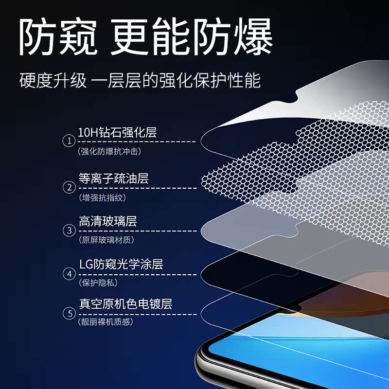 适用华为荣耀畅玩30plus钢化膜20pro手机20防窥膜por全屏覆盖5g防 - 图1