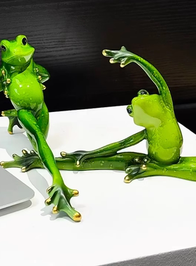瑜伽青蛙摆件家居创意桌面装饰