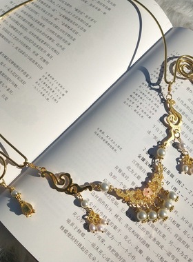 襦裙流苏珍珠合金项圈颈饰