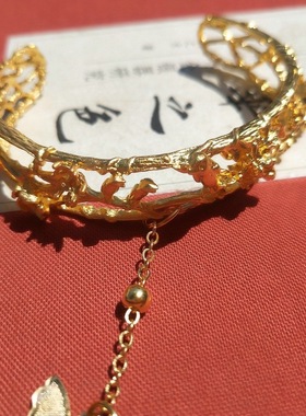 古风小蝴蝶合金开口镯子