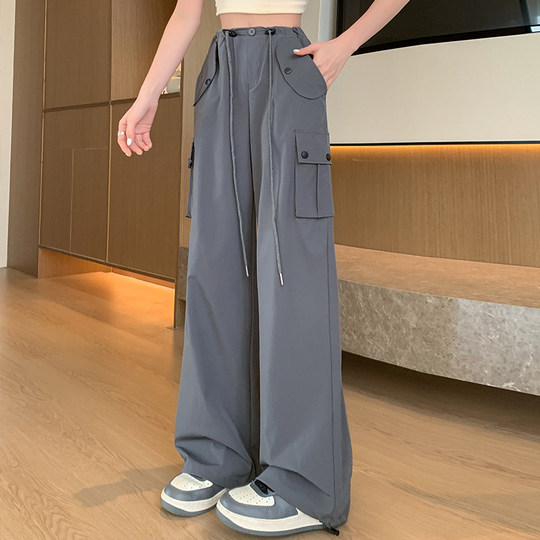 Women's summer thin American style black overalls