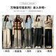 Gray velvet wide leg pants for women autumn and winter 2025 new style