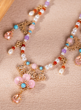 簪娘古风汉服璎珞项链女古装配饰明制坦领复古新中式仿珍珠软璎珞