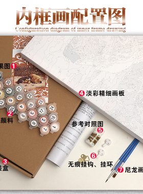 diy猫咪卡通风手绘彩数字油画