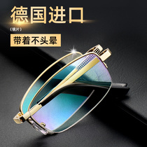 High definition folding old flower mirror mens portable anti-blue anti-fatigue ultralight brand upscale old light glasses female