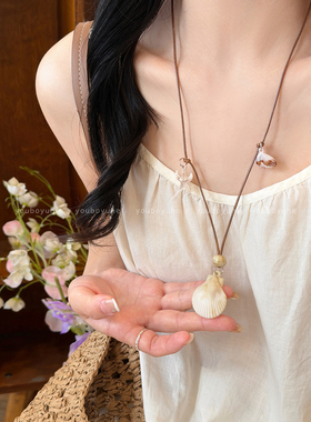 海星贝壳项链海边度假风锁骨链女
