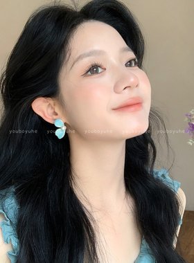 花瓣珍珠银针耳环轻奢高级感精致