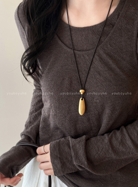 水滴吊坠项链高级感毛衣链配饰女