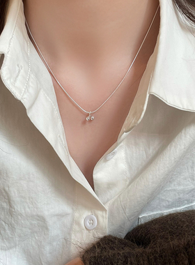 小樱桃吊坠蛇骨链项链气质毛衣链