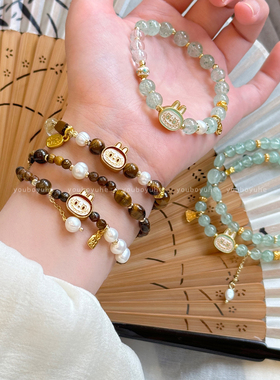 绿东陵珍珠手链叠戴手串