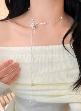 韩系烟花流苏项链个性毛衣链配饰