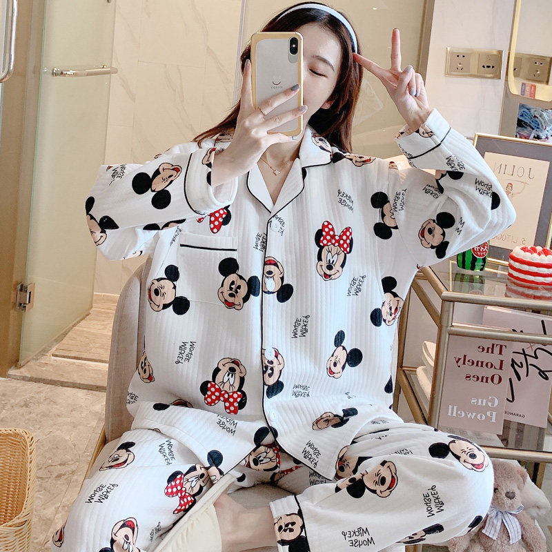 怀孕期孕妇厚款空气棉月子服12睡衣 时光喵家居服套装