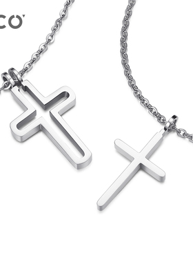 十字架情侣项链男女款一对