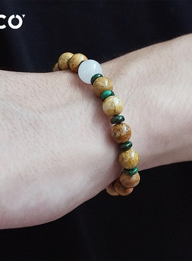 画石男士串珠转运珠手链