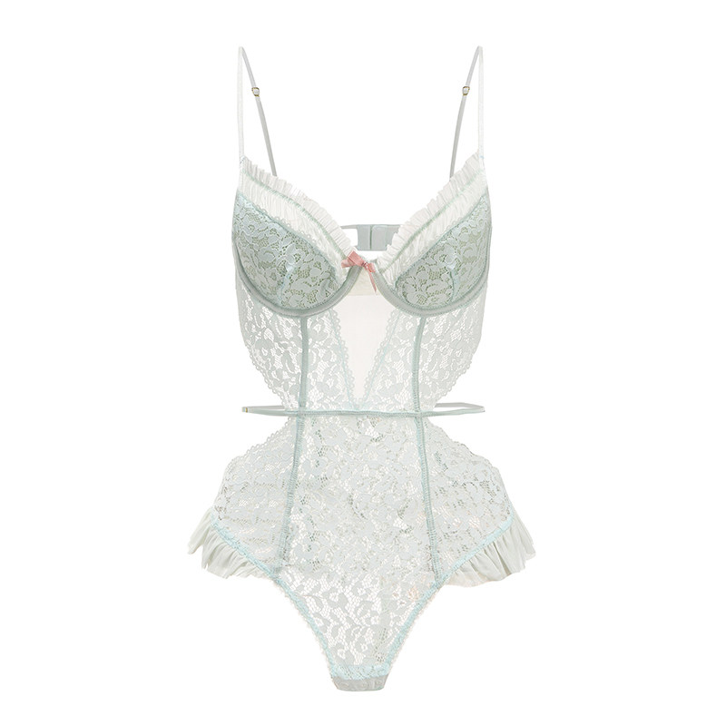 瑷绫说性感蕾丝透视兔女郎连体衣 瑷绫说睡裙