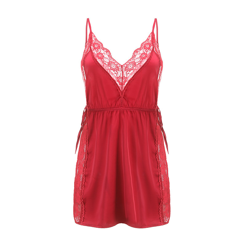 瑷绫说性感蕾丝诱惑火辣冰丝睡裙 瑷绫说睡裙