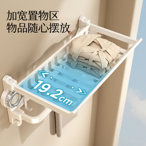 吸盘毛巾架卫生间免打孔浴巾置物架子一体浴室厕所挂杆太空铝套件 - 图3