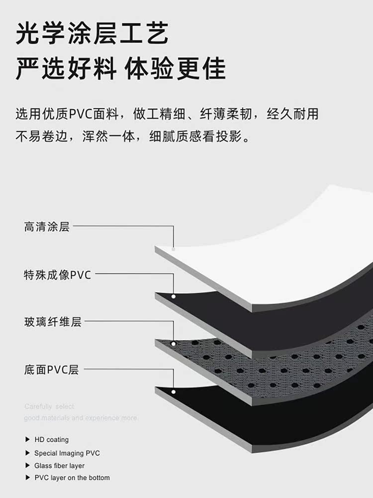 坚果投影仪布幕电动抗光幕布极米H3S升降投影天花幕布4K高清家用客厅卧室智能语音联动隐藏式嵌入式投影幕布 - 图1