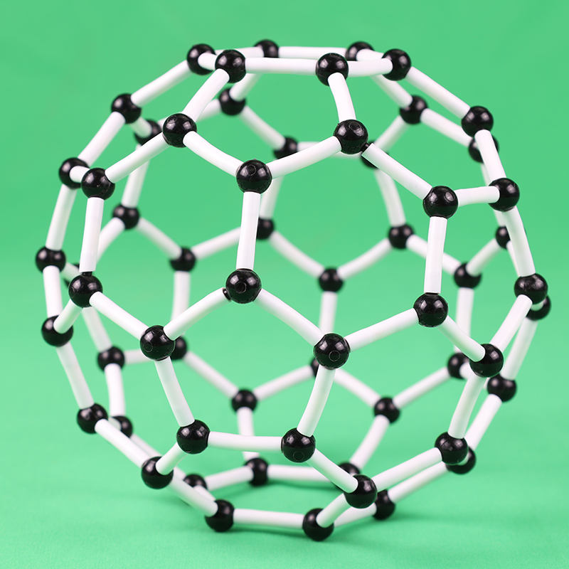 碳的同素异形体金刚石C60石墨分子结构模型足球烯富勒烯透明白色塑料球棍初高中化学实验器材教学仪器-图1