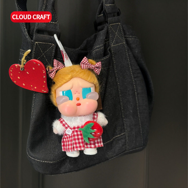 适用哭娃娃衣可爱草莓毛衣套装CRYBABY哭娃搪胶脸毛绒挂件着替服,淘宝优惠券,粉丝福利购,淘宝优惠卷