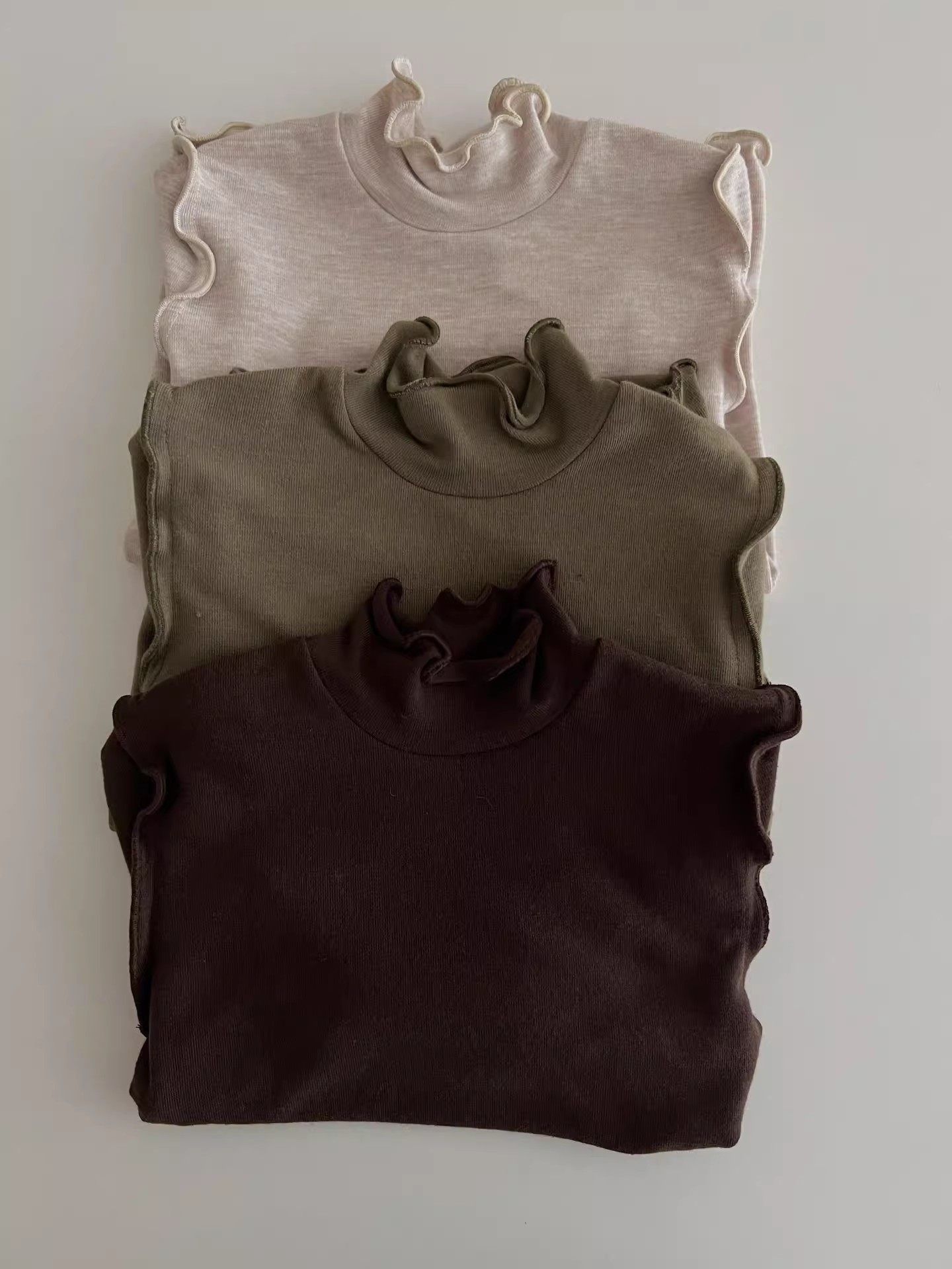 女童打底衫秋装洋气时髦小女孩木耳边儿童长袖T恤内搭半高领上衣,淘宝优惠券,粉丝福利购,淘宝优惠卷