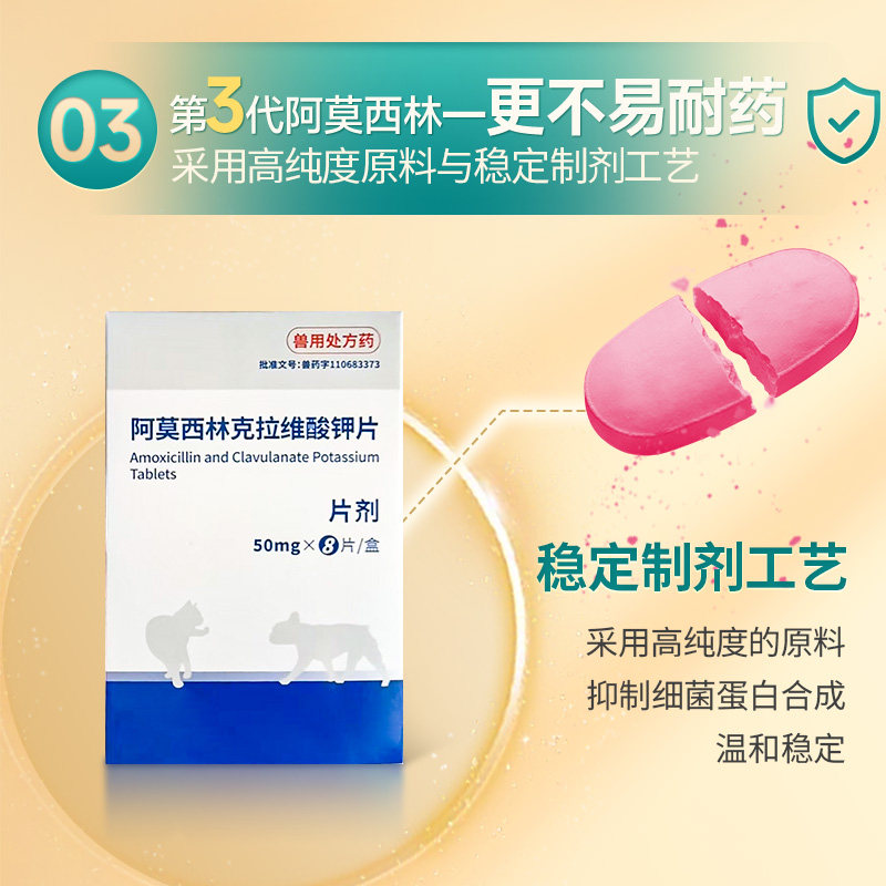 阿莫西林克拉维酸钾宠物片猫咪感冒鼻涕消炎狗鼻支治疗药多西环素