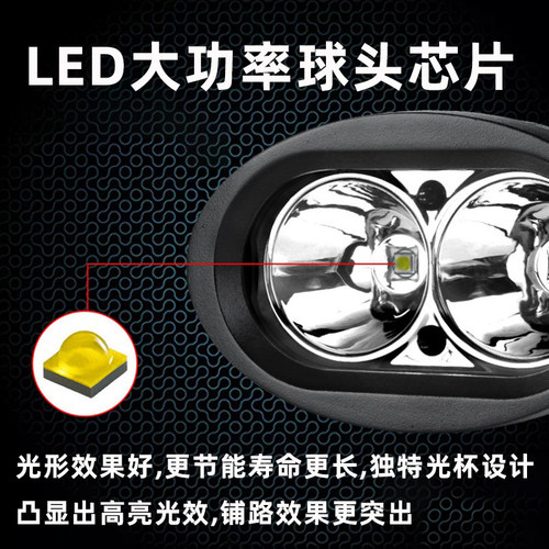 电动车灯超亮摩托车LED大灯泡外置透镜射灯三轮改装12V60伏流氓灯 - 图2