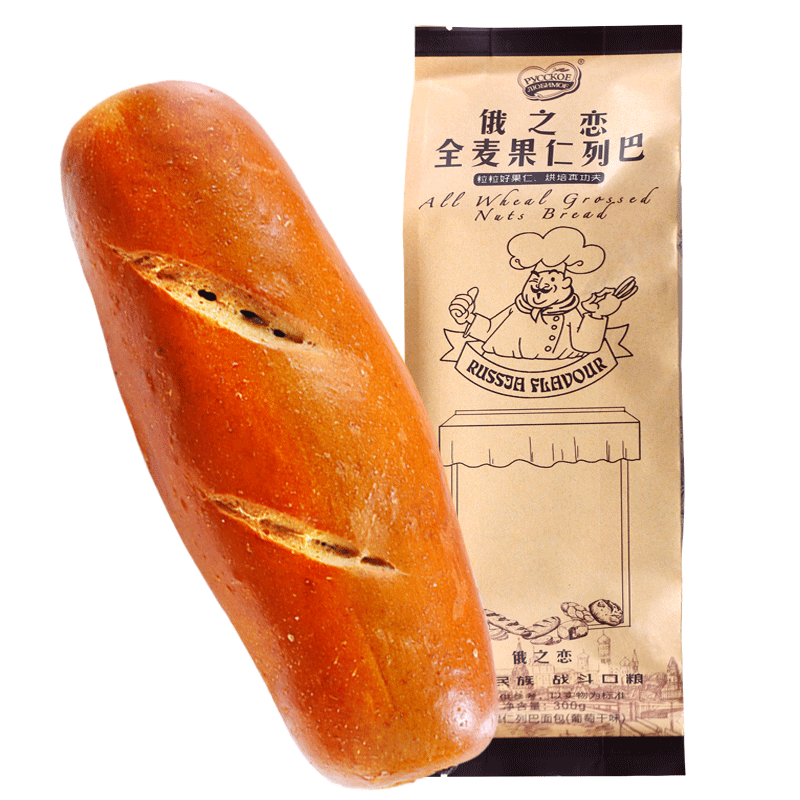 俄罗斯风味大列巴全麦早餐品核桃仁 坎皮纳食品西式糕点