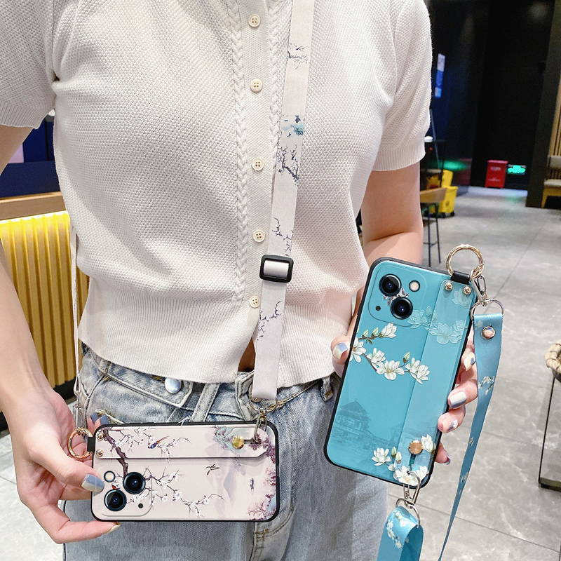 适用苹果iPhone15手机壳14/13保护套12硅胶11Pro斜挎背带XR/X新款Xs max全包防摔6男女款7P带挂绳8Plus挂脖子