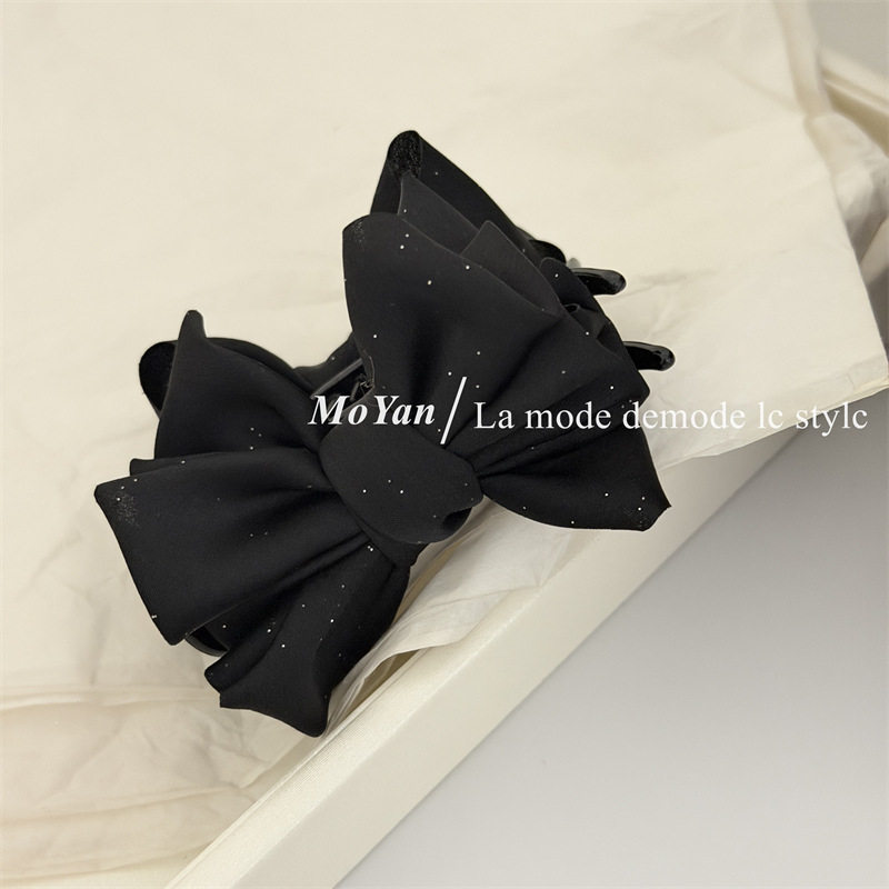 细闪缎面蝴蝶结抓夹丸子夹网红气质发夹女高马尾夹子懒人盘发神器,淘宝优惠券,粉丝福利购,淘宝优惠卷