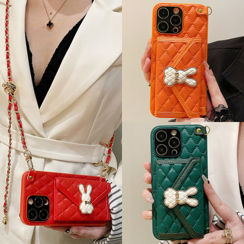 适用苹果17手机壳斜跨iphone16promax全包防摔15pro真皮14plus背带挂绳13小香风卡包保护套12网红11女Air新款 - 图0