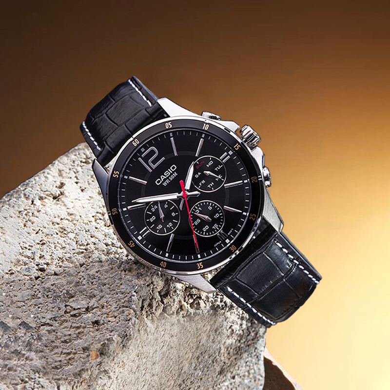 送礼卡西欧商务手表男MTP1374L/1374D防水石英表非机械表正品 - 图2