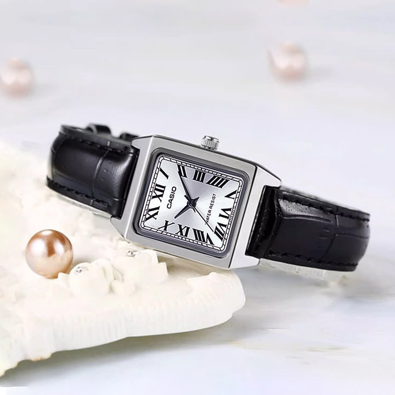 新年礼物卡西欧手表女秋冬网红小方表简约ins风电子表LTP-V007 - 图1