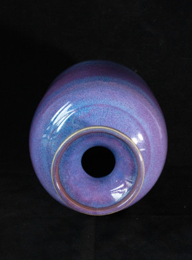 钧彩时光馆藏钧瓷《盘口瓶》国工大师刘富安遗作艺术品投资收藏