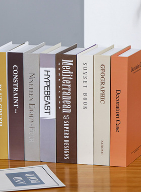 铜板纸现代简约书柜假书