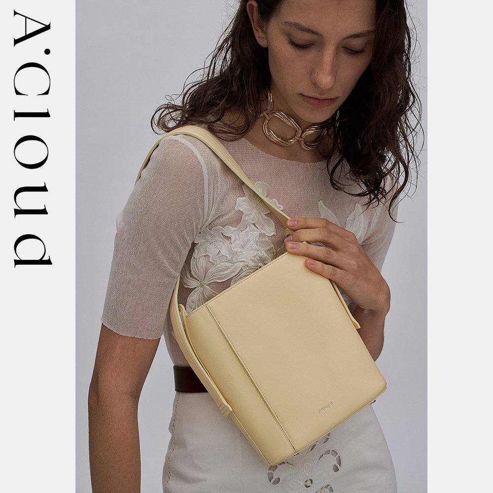 A.Cloud随心水桶包小号高质感纳帕牛皮女小众通勤单肩斜挎手提包,淘宝优惠券,粉丝福利购,淘宝优惠卷