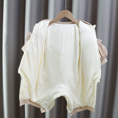 新生婴儿羽绒棉服连体衣女宝宝超萌过年哈衣冬季防寒保暖外出抱衣