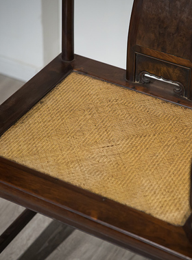 清代红木镶瘿木三攒靠背南官帽椅（两椅一几）明清古典老家具收藏