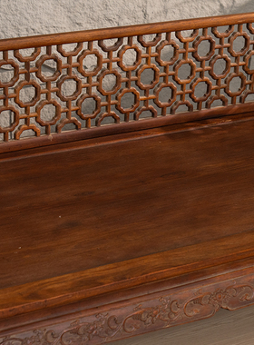 清代 红木攒接十字海棠三围屏罗汉床明清古典老红木家具古董收藏