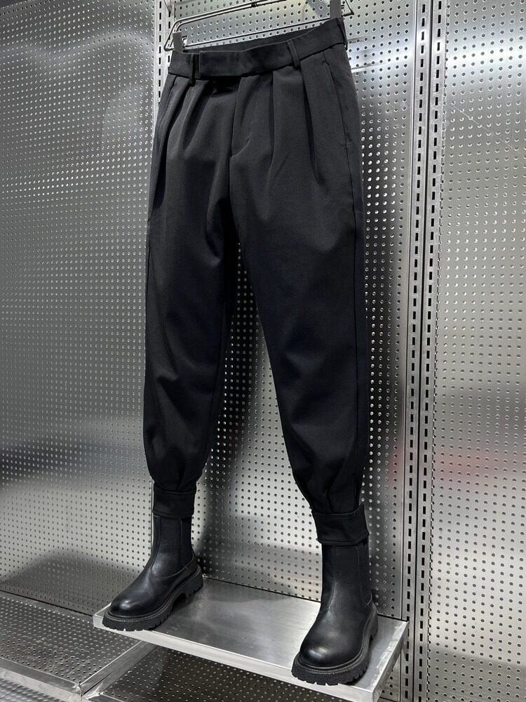 魔术贴束脚裤男秋冬九分休闲西裤搭配马丁靴的裤子潮牌痞帅哈伦裤,淘宝优惠券,粉丝福利购,淘宝优惠卷