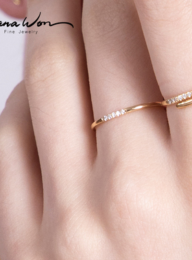 独立设计师品牌风钻石14k金指环