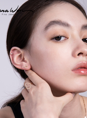 WanaWon女14K金心形培育钻石戒指