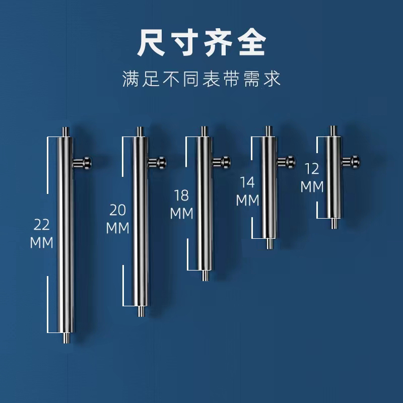 【定海神针】手表配件表带连接轴杆生耳针弹簧不锈钢卡针22/20mm - 图1