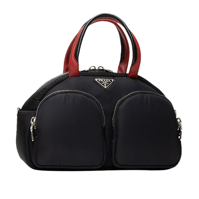 prada /普拉达女士黑色尼龙手提包 奢批海外女士包袋
