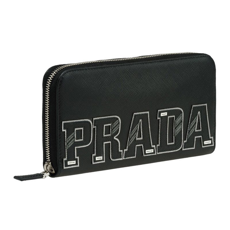 prada女包超大字母logo刺绣钱包 奢批海外钱包