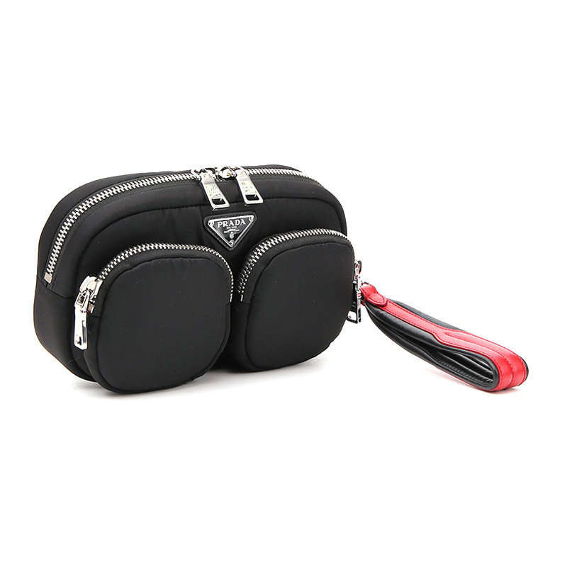 prada /普拉达女士黑色质感手拿包 奢批海外女士包袋