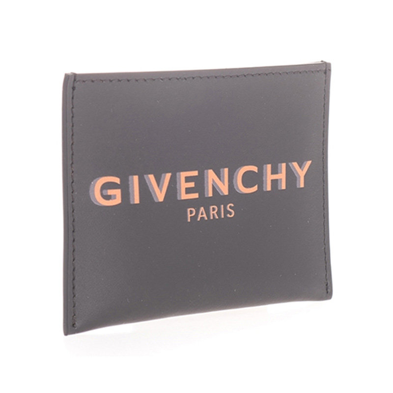 givenchy男士黑色品牌logo牛皮卡包 奢批海外钱包
