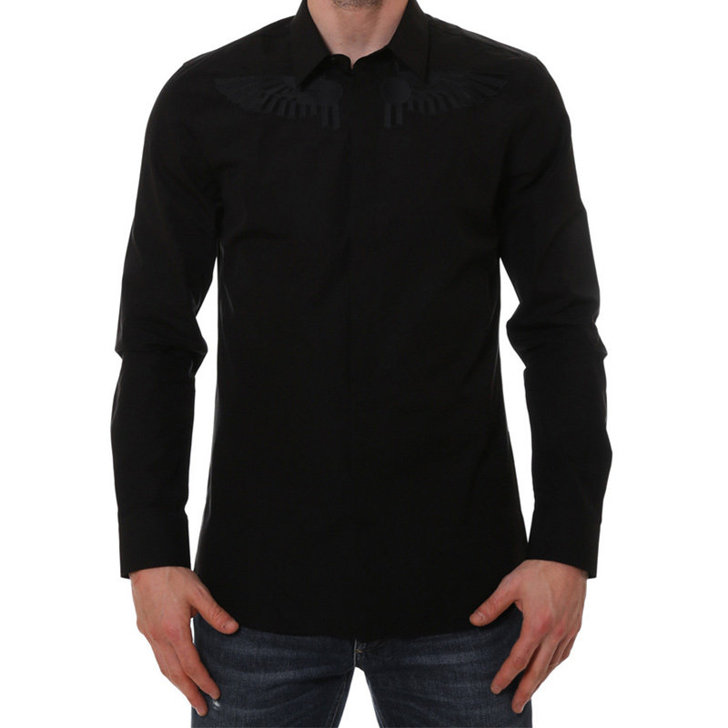 givenchy秋冬新款男装黑色长袖衬衫 奢批海外T恤