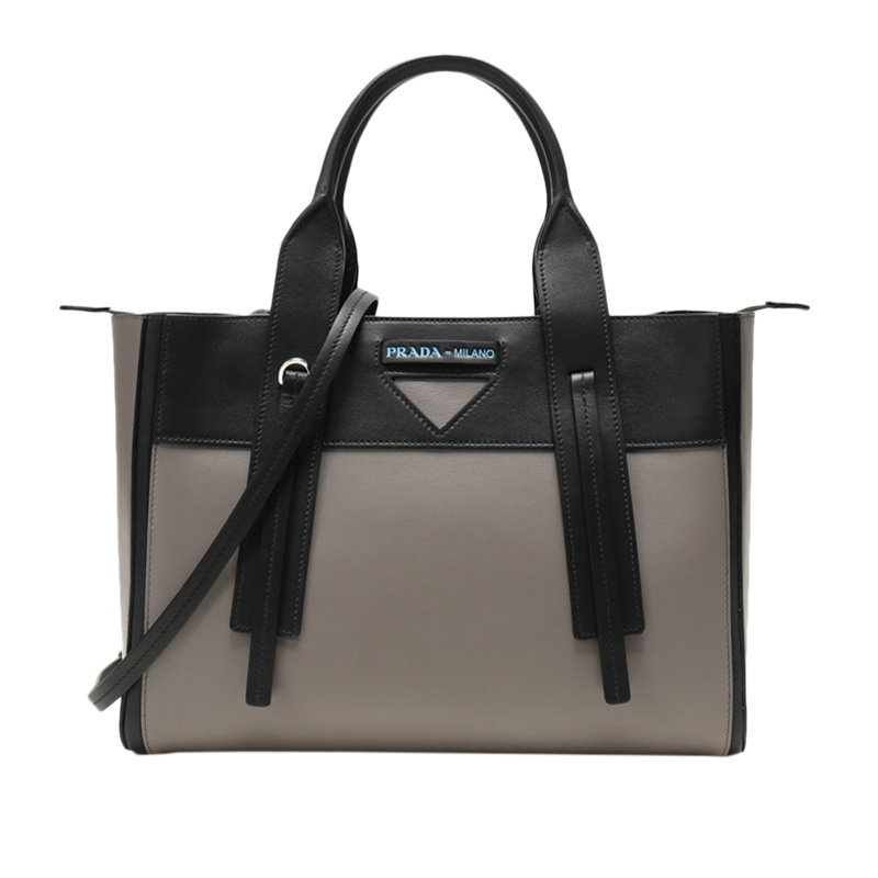 prada/普拉达拼色牛皮手提包 奢批海外女士包袋
