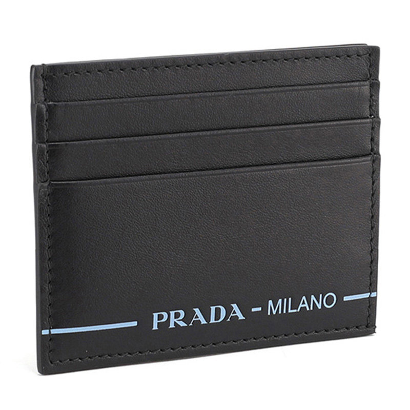 prada男包黑色牛皮卡片夹零钱包 奢批海外钱包